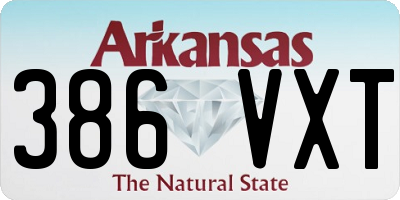 AR license plate 386VXT