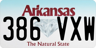 AR license plate 386VXW