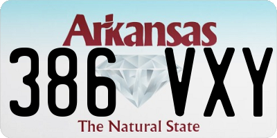 AR license plate 386VXY