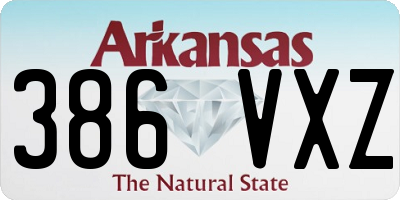 AR license plate 386VXZ