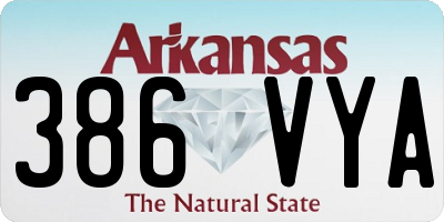 AR license plate 386VYA