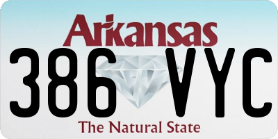 AR license plate 386VYC