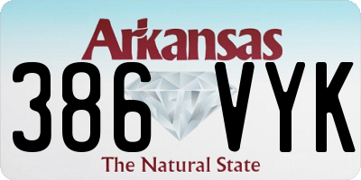 AR license plate 386VYK