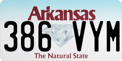 AR license plate 386VYM