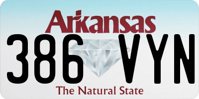 AR license plate 386VYN