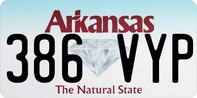 AR license plate 386VYP