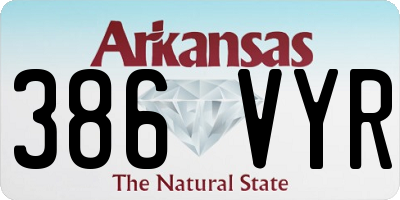 AR license plate 386VYR