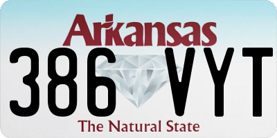 AR license plate 386VYT