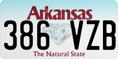 AR license plate 386VZB