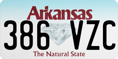 AR license plate 386VZC