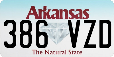 AR license plate 386VZD