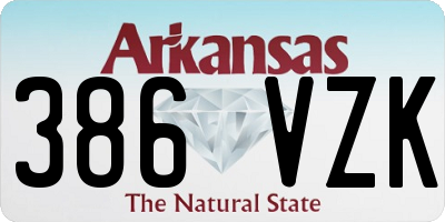 AR license plate 386VZK