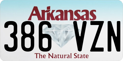 AR license plate 386VZN