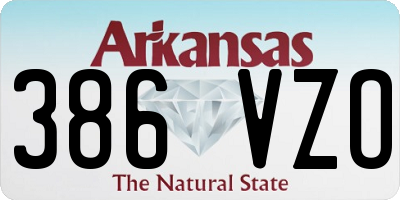 AR license plate 386VZO
