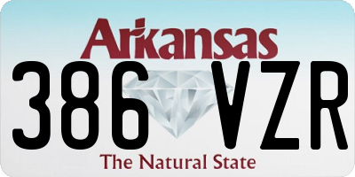 AR license plate 386VZR