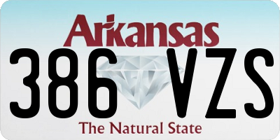 AR license plate 386VZS