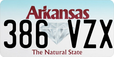 AR license plate 386VZX