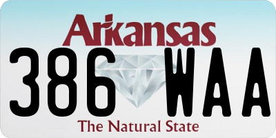 AR license plate 386WAA
