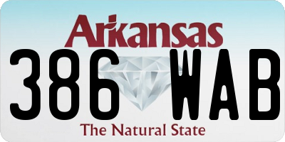 AR license plate 386WAB