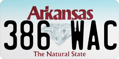 AR license plate 386WAC