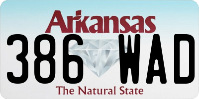 AR license plate 386WAD