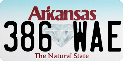 AR license plate 386WAE