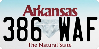 AR license plate 386WAF