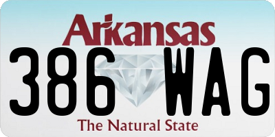 AR license plate 386WAG