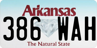 AR license plate 386WAH