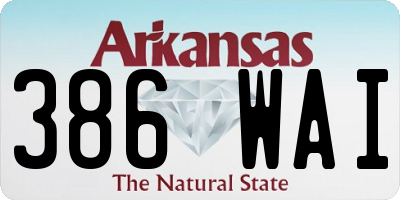 AR license plate 386WAI