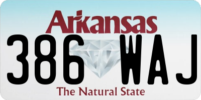 AR license plate 386WAJ