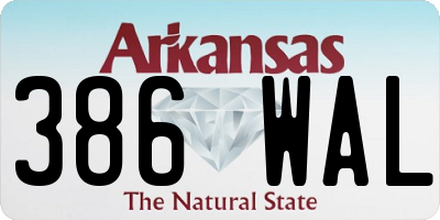 AR license plate 386WAL
