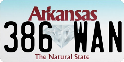 AR license plate 386WAN