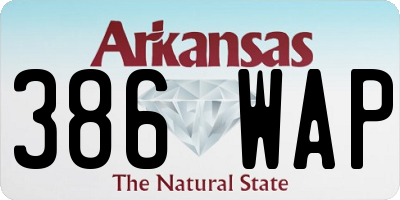 AR license plate 386WAP