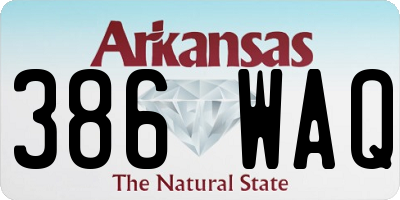 AR license plate 386WAQ
