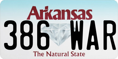 AR license plate 386WAR