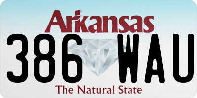 AR license plate 386WAU