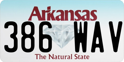 AR license plate 386WAV