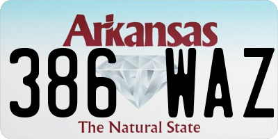 AR license plate 386WAZ