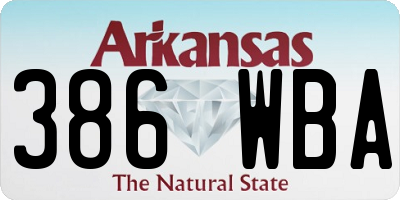 AR license plate 386WBA