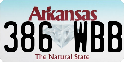 AR license plate 386WBB