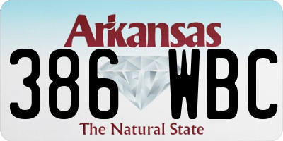 AR license plate 386WBC
