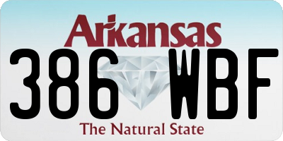 AR license plate 386WBF