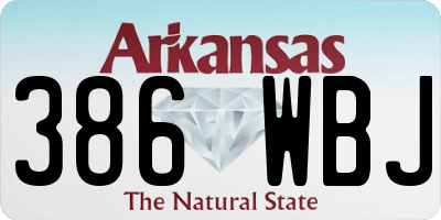 AR license plate 386WBJ
