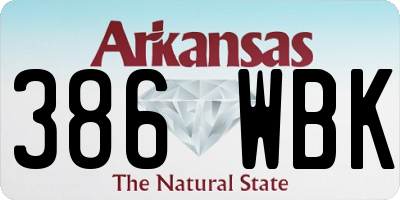 AR license plate 386WBK