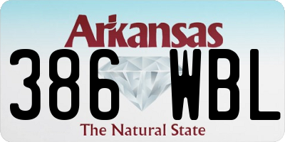 AR license plate 386WBL