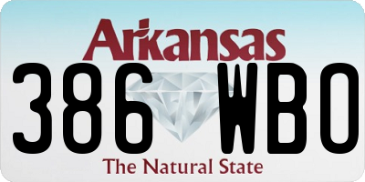 AR license plate 386WBO
