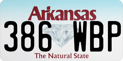 AR license plate 386WBP