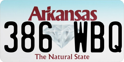 AR license plate 386WBQ