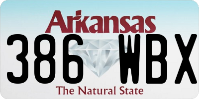 AR license plate 386WBX